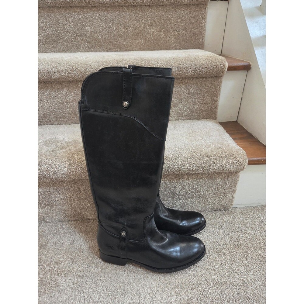 Frye Women's "Melissa" Black Leather Knee-High Boots Size 7.5